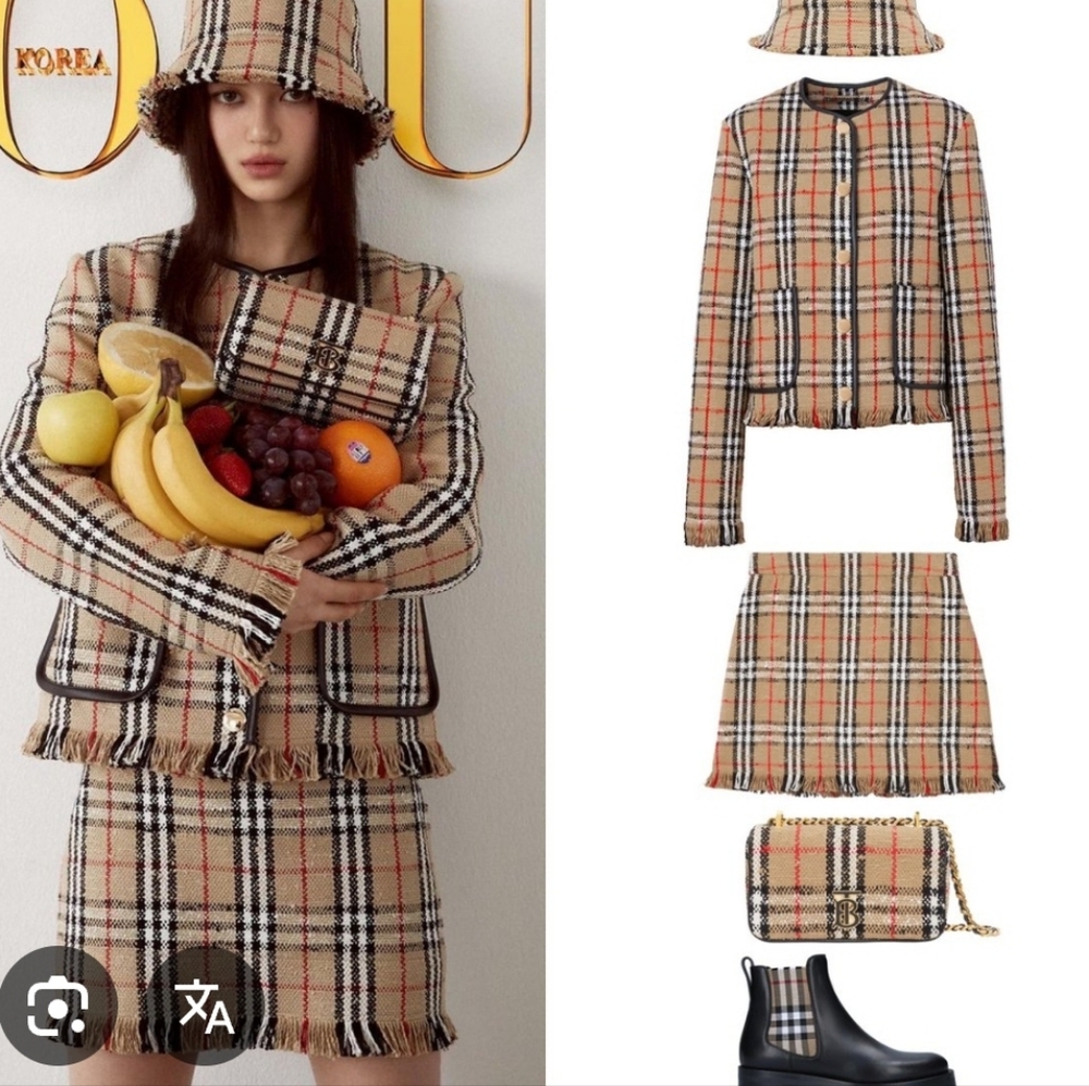Burberry Plaid Pattern Jacket Us4 Nwt New